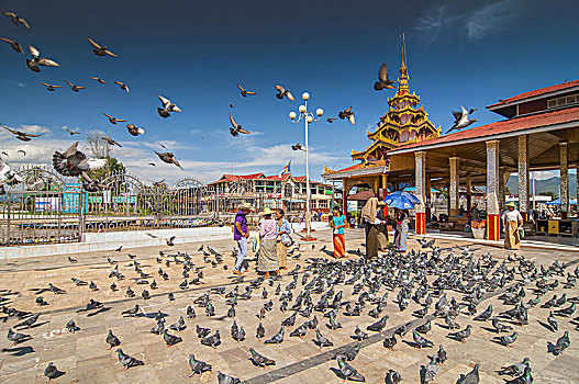 塔,茵莱湖,掸邦,缅甸