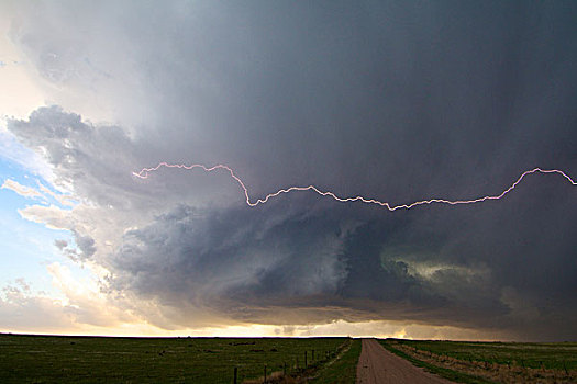 旋转,风暴,室外,闪电,北方,科罗拉多,美国