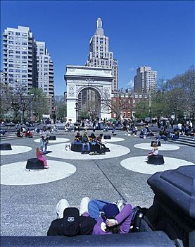 华盛顿广场公园,格林威治村,曼哈顿,纽约,美国