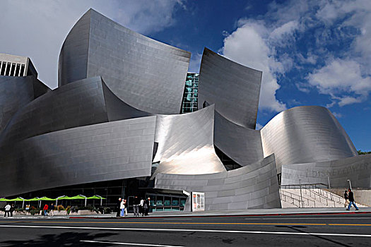 局部,风景,迪士尼音乐厅,设计,洛杉矶,加利福尼亚,美国