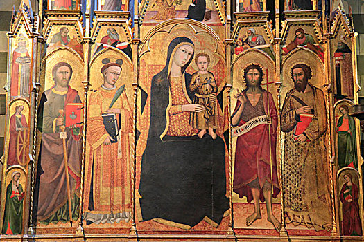 祭坛装饰品,圣母玛利亚,耶稣,大教堂,圣母升天教堂,锡耶纳,意大利,欧洲