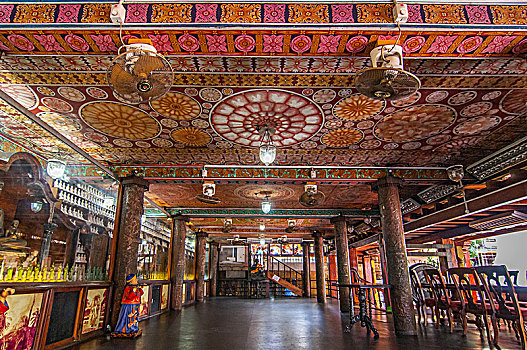 室内,佛教寺庙,科伦坡,斯里兰卡