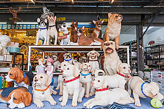 泰国,曼谷,市场,展示,狗,雕塑