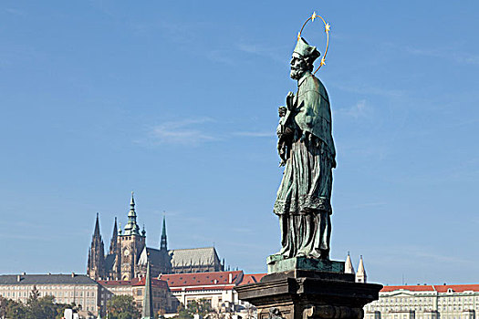 雕塑,圣约翰,查理大桥,布拉格,捷克共和国,欧洲