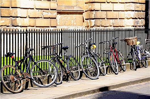 自行车,倚靠,栏杆,牛津