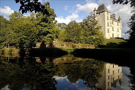 城堡,15世纪,16世纪,反射,水,正面