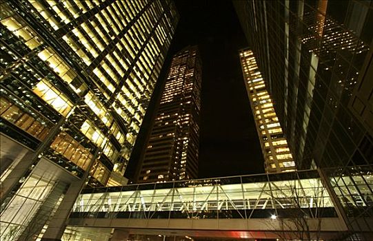 仰视,摩天大楼,卡尔加里,艾伯塔省,加拿大