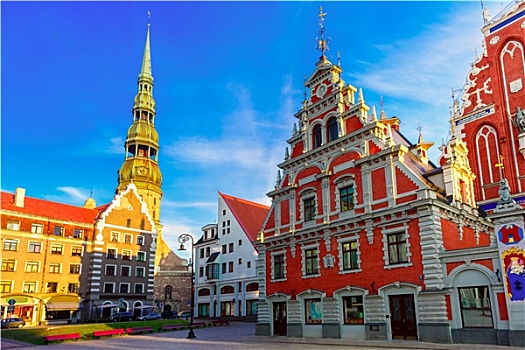 市政厅,广场,老城,里加,拉脱维亚