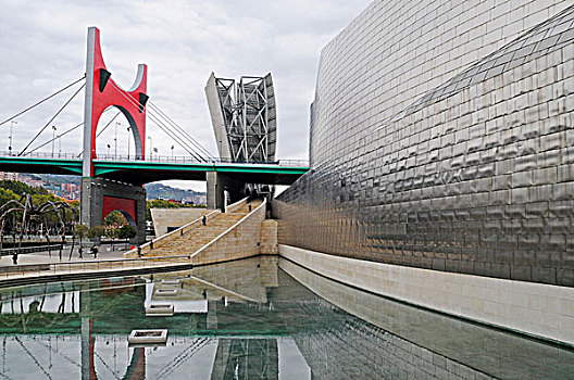 桥,古根海姆博物馆,毕尔巴鄂,省,巴斯克,西班牙,欧洲