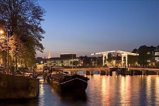 瘦桥,铁路桥,阿姆斯特丹,荷兰,欧洲