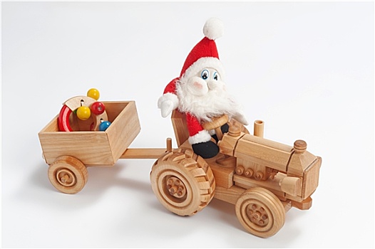 土地精灵,驾驶,拖拉机,圣诞节,玩具