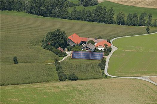 农场,太阳能,上巴伐利亚,巴伐利亚,德国