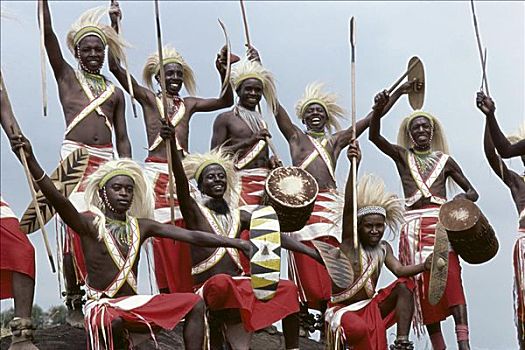 仪式,狮子,跳舞,男人,卢旺达