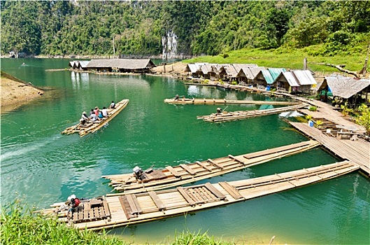马达,筏子,码头,坝,国家公园,苏拉塔尼,泰国