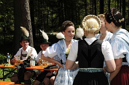 民族舞,传统服饰,巴伐利亚,德国,欧洲