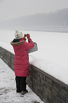 雪中的故宫角楼