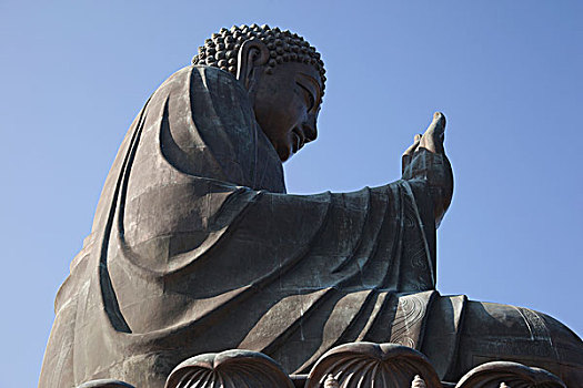 大佛,雕塑,寺院,大屿山,香港