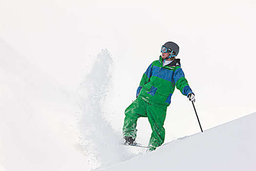 滑雪,灰尘,雪,阿尔卑斯山,期待,下坡,比赛