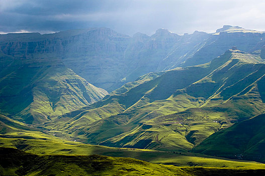 山景,德拉肯斯堡,山,南非,非洲