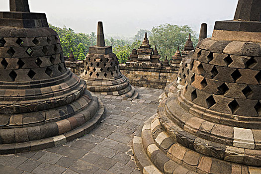 佛塔,浮罗佛屠,佛教寺庙,爪哇,印度尼西亚,东南亚,亚洲