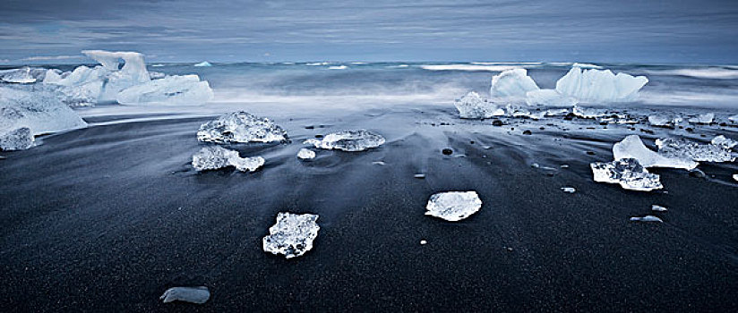 冰岛,大西洋,海岸,结冰,湖