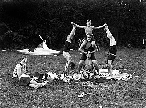 特技,野餐,20世纪20年代,精准,地点,未知,德国,欧洲