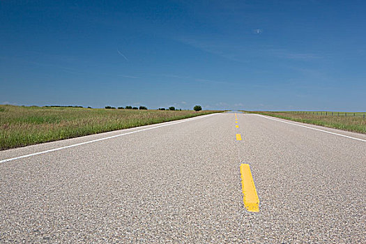 公路,黄色,条纹,线条,艾伯塔省,加拿大