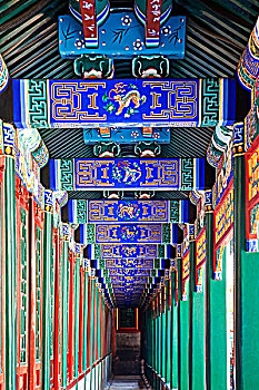 中国,北京,颐和园,佛教,芳香,亭子,楼梯,画廊