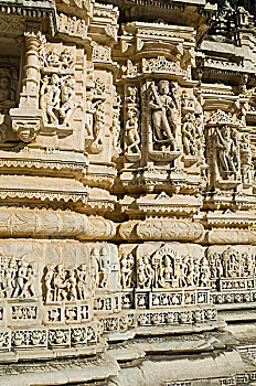 雕刻,庙宇,太阳神庙,拉纳普尔,巴利,地区,乌代浦尔,拉贾斯坦邦,印度