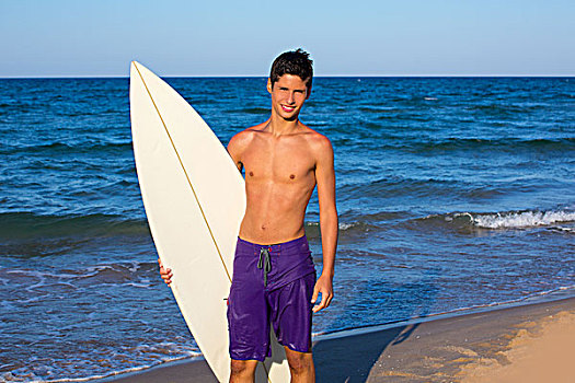 男孩,青少年,冲浪,高兴,冲浪板,海岸
