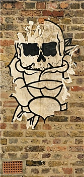 头骨,涂鸦,格林威治,伦敦