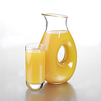 芒果,橘子汁,随着,全玻璃