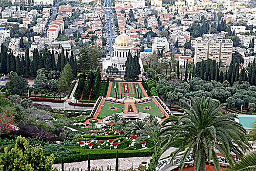 纪念建筑,花园,中心,世界遗产,海法,以色列,中东