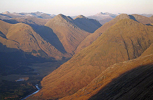 苏格兰,高地,叩依谷,山,山峦,区域