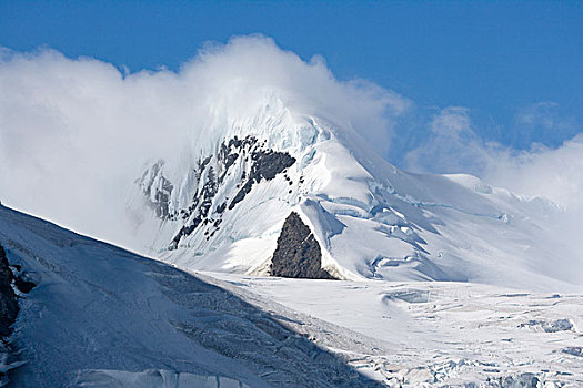 风景,雪,山,南极