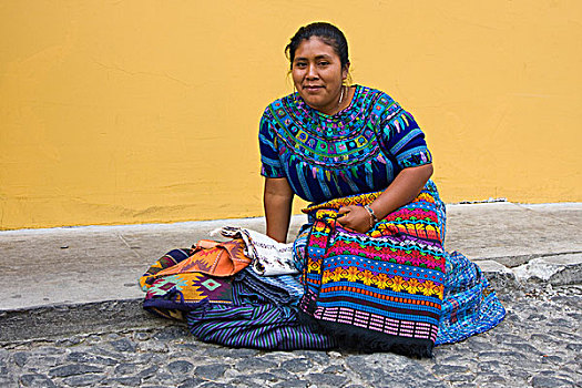 危地马拉,安提瓜岛,玛雅,女人,销售,纺织品,街道