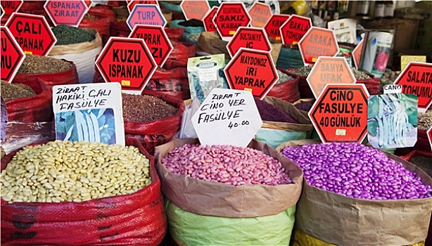 豆类,市场货摊,集市,伊斯坦布尔