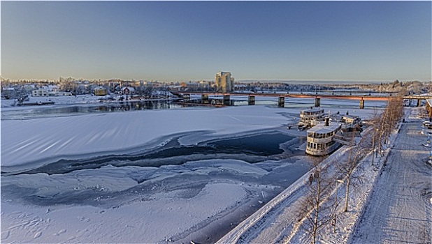 冰冻,河,瑞典