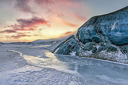 冰碛,斯匹次卑尔根岛,东海岸,斯瓦尔巴特群岛