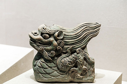 中国安徽博物院馆藏明代绿釉龙纹脊吻