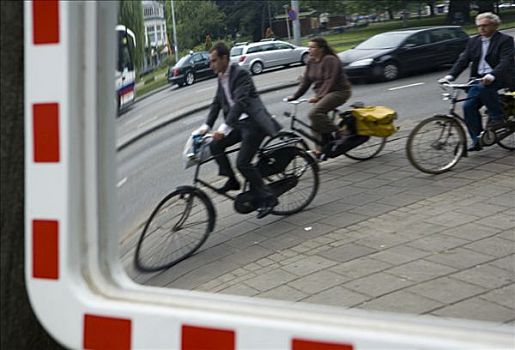 骑车,镜子,阿姆斯特丹,荷兰