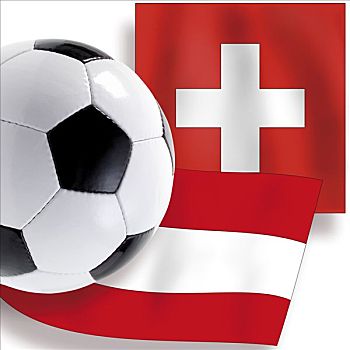 足球,奥地利,瑞士,旗帜,象征,欧锦赛,2008年