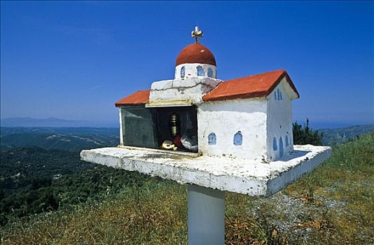 微型,希腊,小教堂,克里特岛