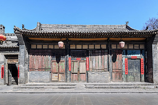 山西平遥古城内明清古街上的中式传统建筑