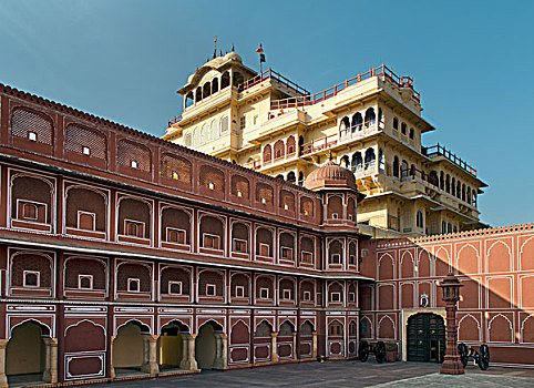 城市宫殿,粉红,城市,斋浦尔,拉贾斯坦邦,印度,亚洲