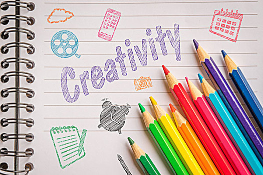 创意,直线,纸,彩色,铅笔