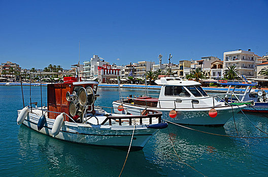 渔船,港口,地区性,地区,东方,克里特岛,希腊,欧洲