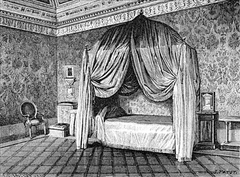 卧室,教皇,梵蒂冈,罗马,意大利,1875年