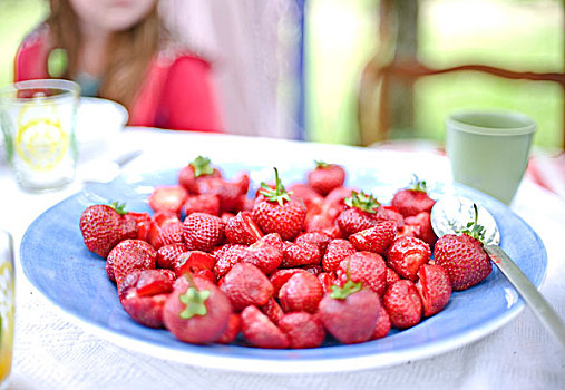 盘子,草莓