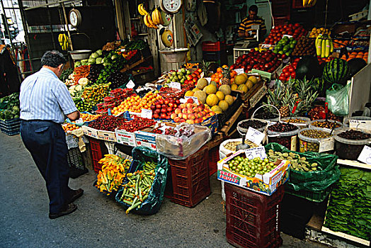 希腊,克里特岛,伊拉克利翁,市场,水果